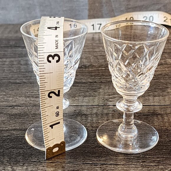 Vintage Webb Corbett England Crystal Wine Glasses Heavy Cut Etched Stamped Clear - Picture 13 of 13
